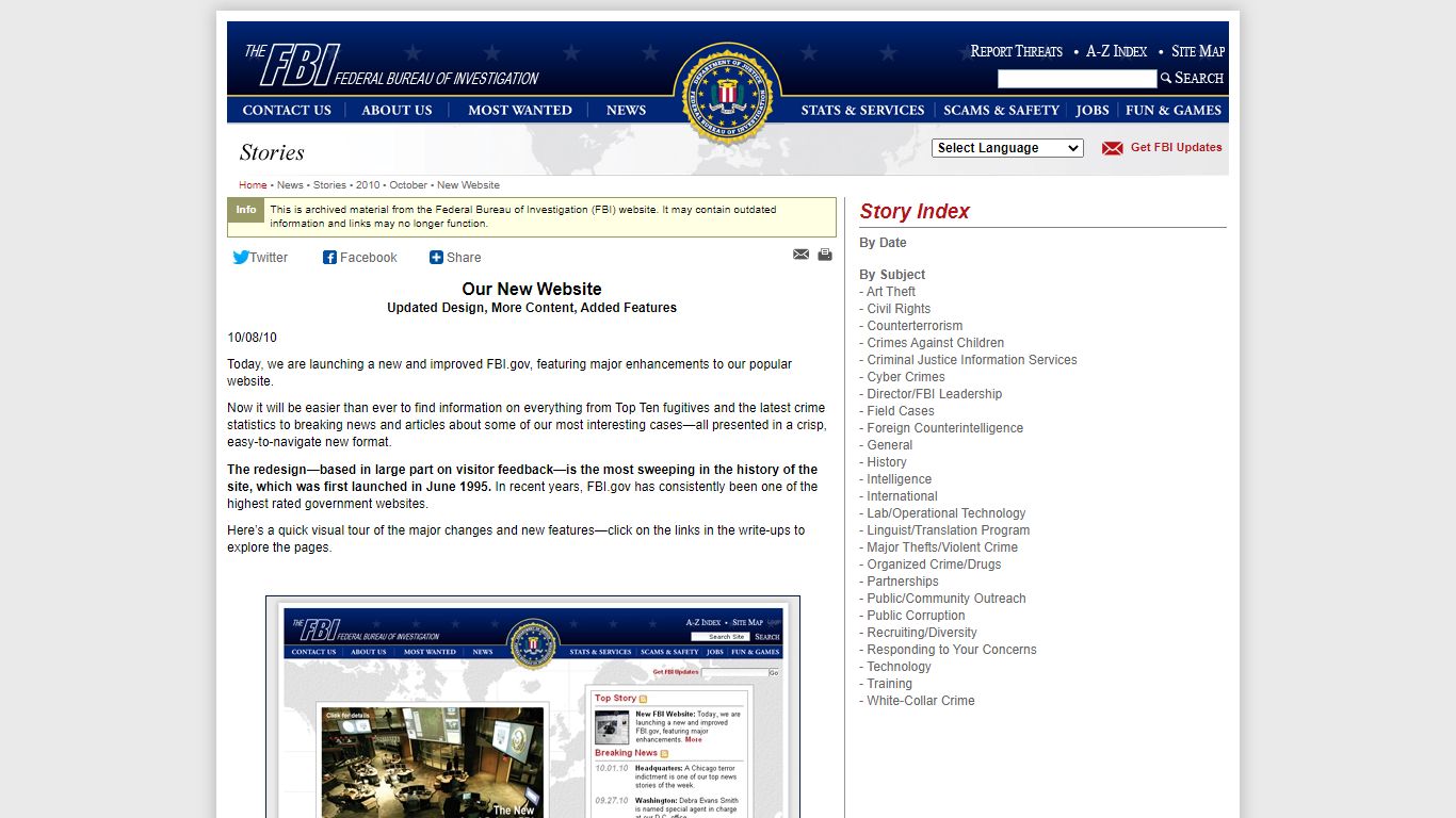 FBI — New FBI Website